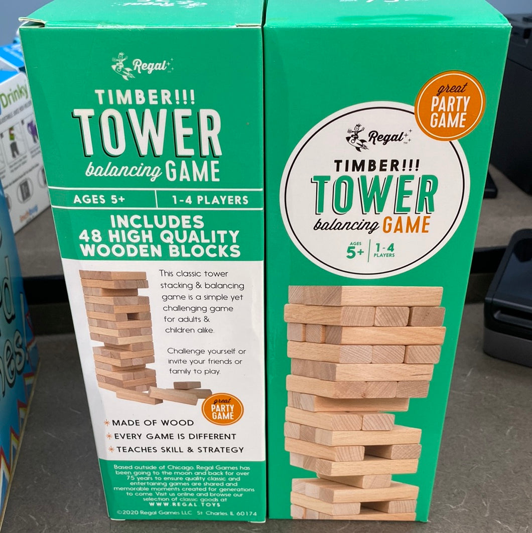 Timber tower balancing game