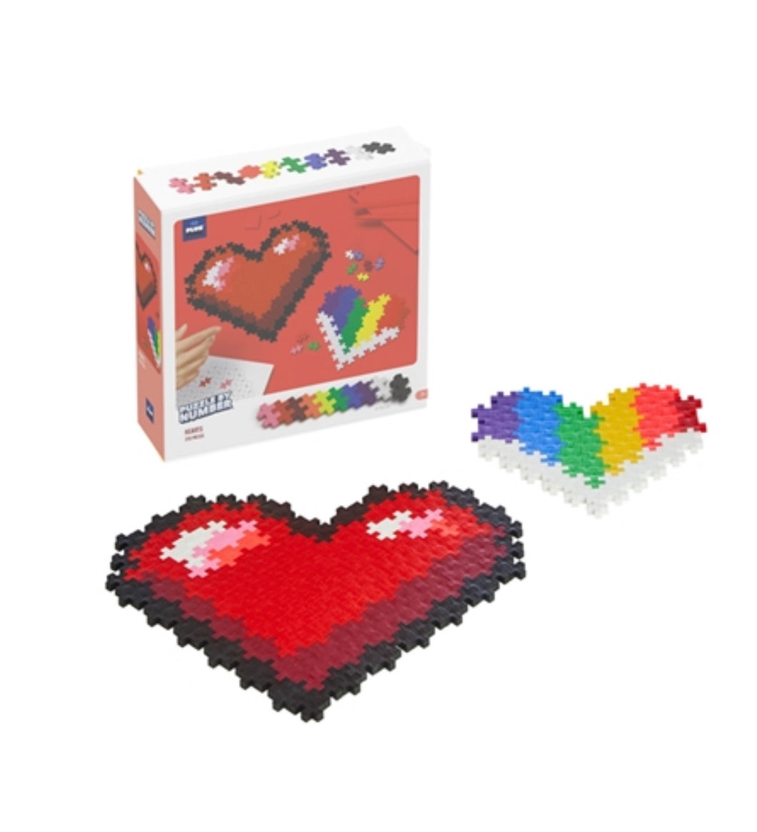Puzzle by number plus plus heart