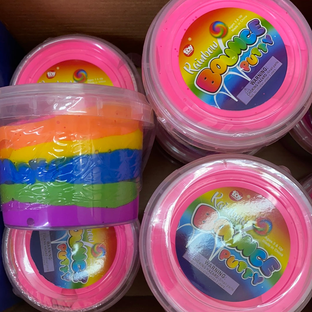 Rainbow bounce putty